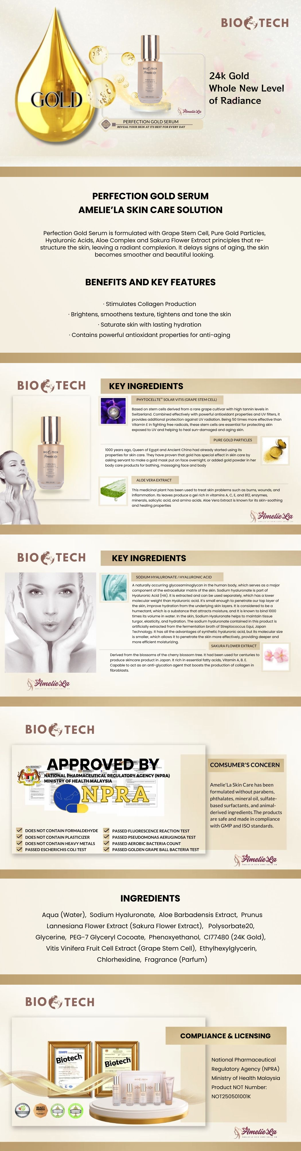 Gold Serum Ingredients Info