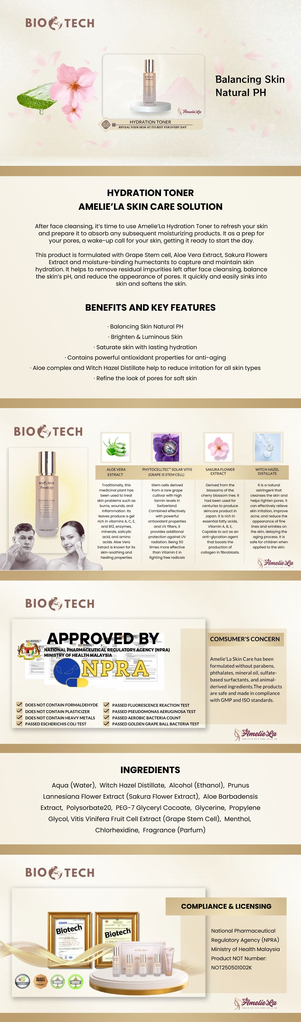 Hydration Toner Ingredients Info